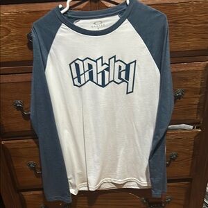 Oakley Blue and White Long Sleeve Tee